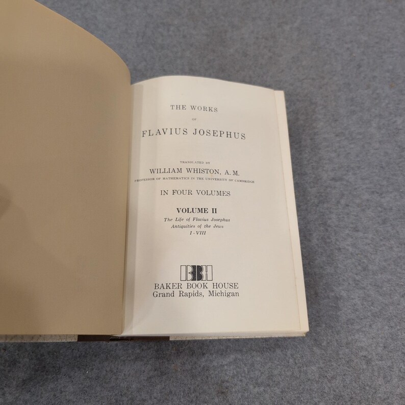 The Works of Flavius Josephus Volume II Baker Book House Whiston Translation image 4