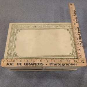 Vintage Cream Faux Leather Multi Tier Jewelry Box Red Velvet Lining Filigree image 4