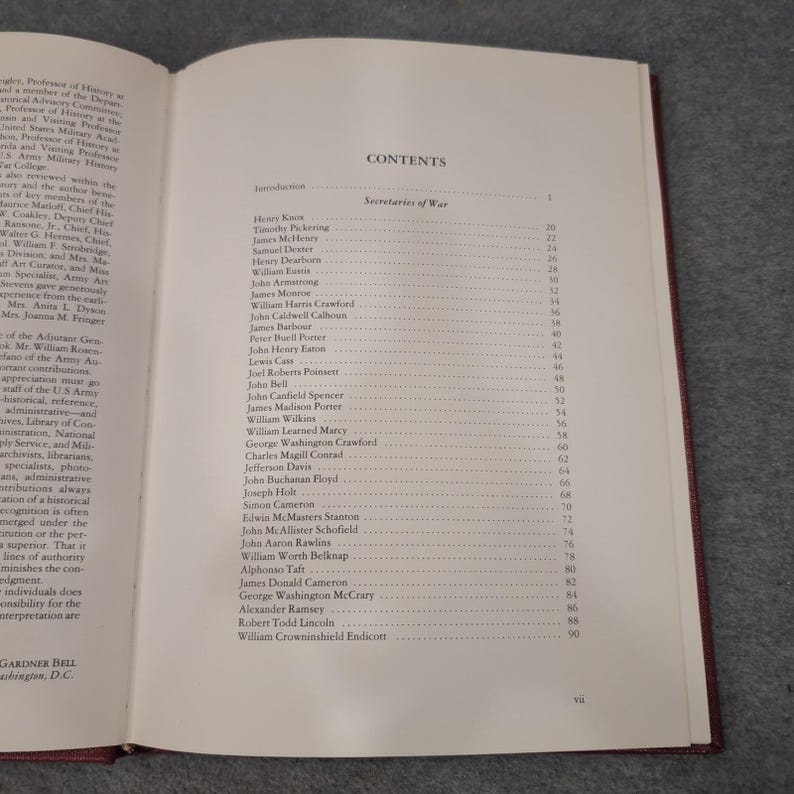Secretaries of War and Secretaries of the Army William Gardner Bell 1982 VG image 5