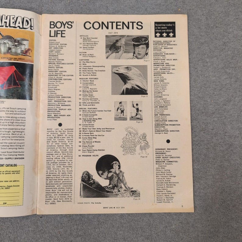 Boys' Life Magazine July 1974 Boy Scouts of America Snorkeling Steve Carlton image 2