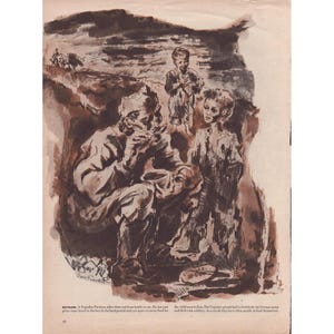 Vintage David Fredenthal War Art Yugoslavia Liberation Magazine Article 1940s image 2