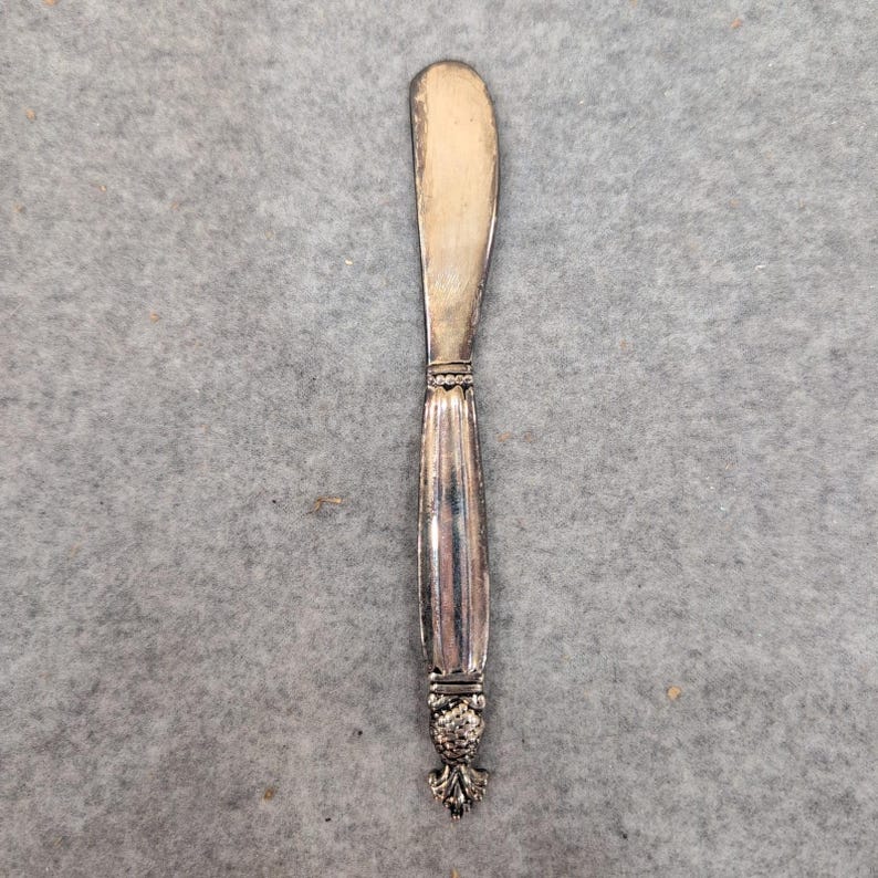 Godinger Silver Plated Pineapple Finial Butter Spreader Cheese Knife Fluted image 4
