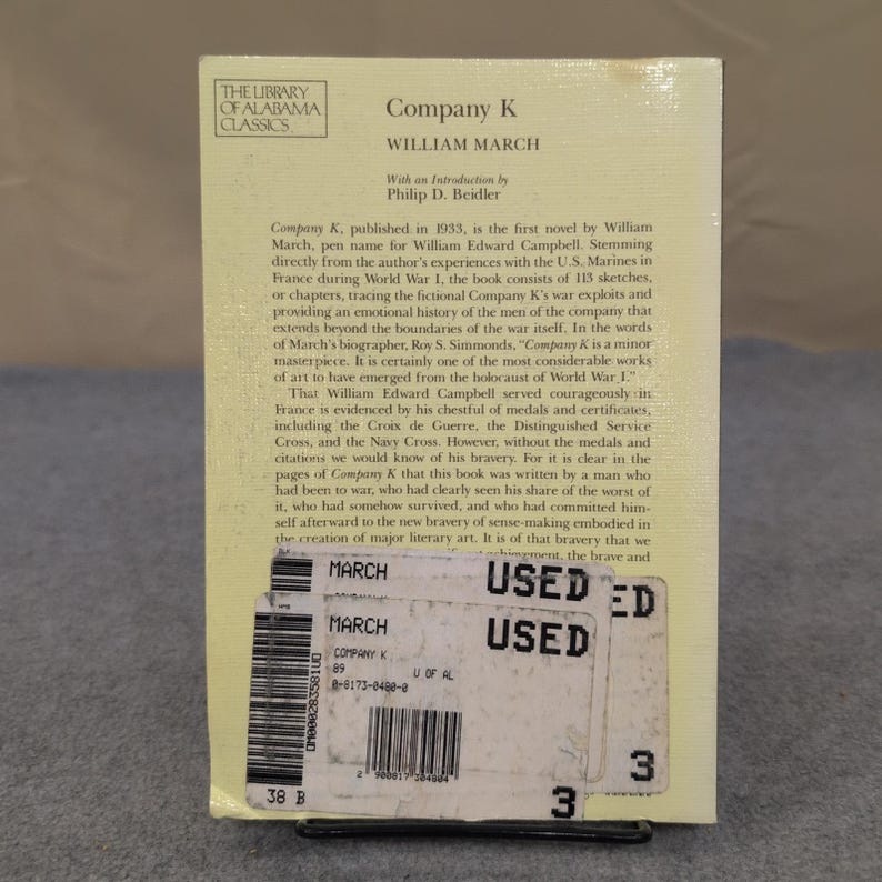 Company K by William March WWI Novel Library of Alabama Classics Paperback 1989 image 2