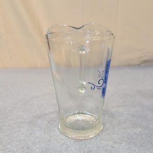 Vintage Pabst Blue Ribbon Beer Glass Pitcher Clear PBR Barware Logo Scroll image 3