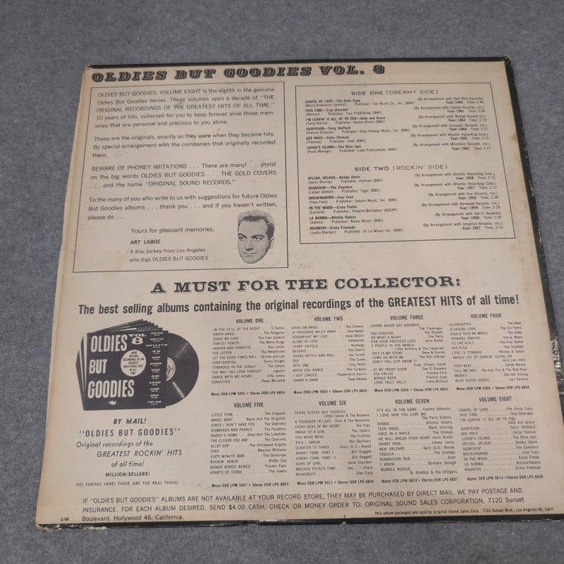 Clásicos pero buenos Vol. 8 Vinilo LP Sonido original OSR-LPS 8858 Estéreo Art Laboe imagen 2