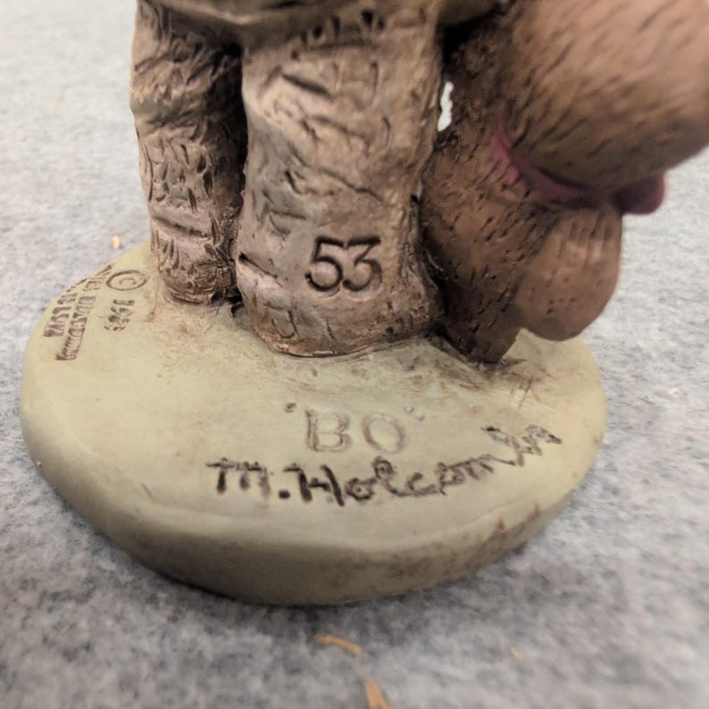Martha Holcombe All God's Children Bo Figurine 1530 Bear Suit COA Box 1988 image 3
