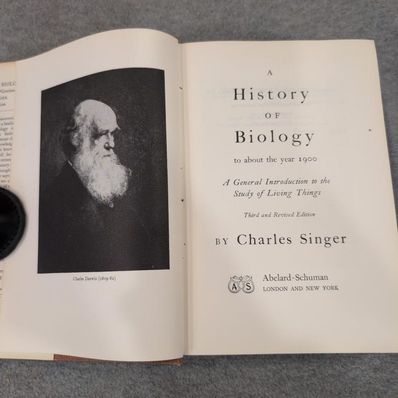 A History of Biology Charles Singer 1962 Revised Edition Hardcover Dust Jacket image 3