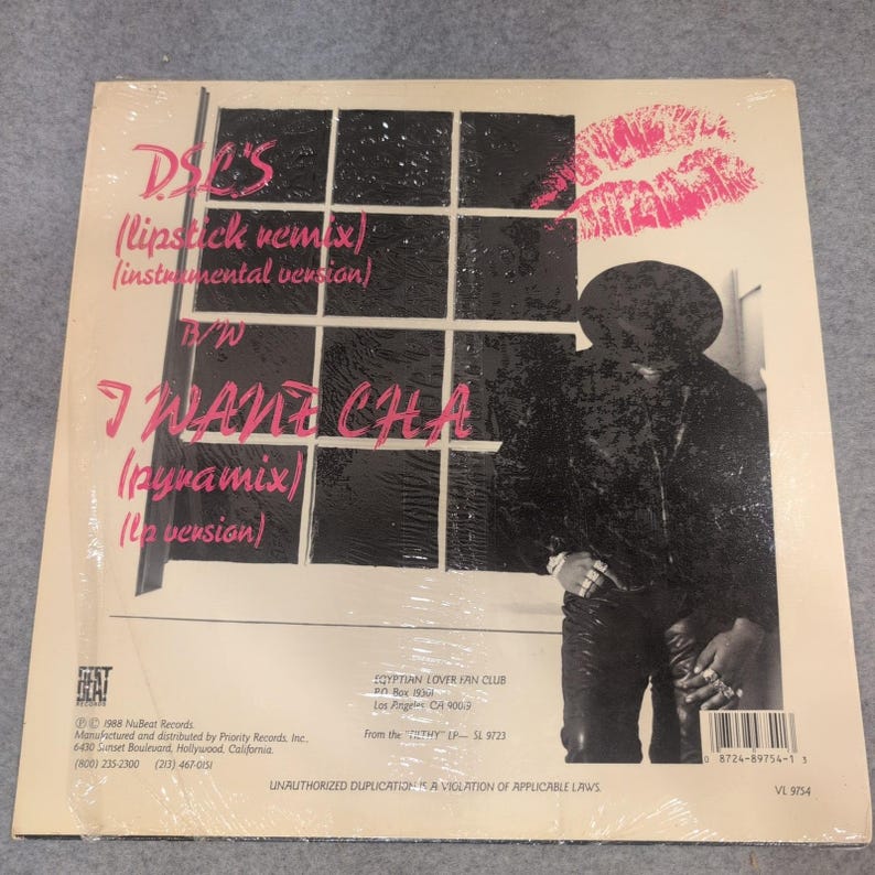 The Egyptian Lover DSL'S I Want Cha 12" Vinyl Single 1988 NuBeat VL 9754 VG image 2