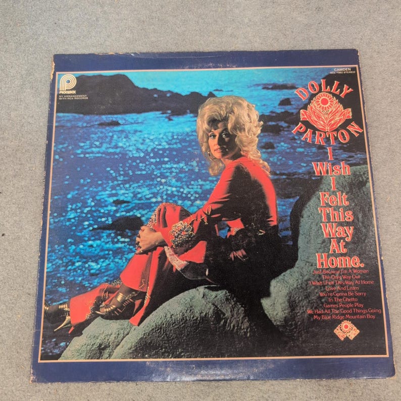 Dolly Parton I Wish I Felt This Way At Home Vinyl LP RCA Camden ACL-7002 image 1