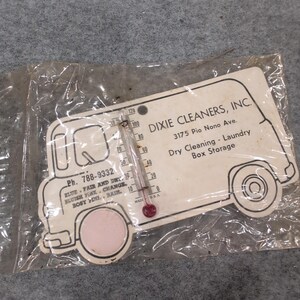 Vintage Dixie Cleaners Macon GA Advertising Truck Thermometer Weather Indicator image 1