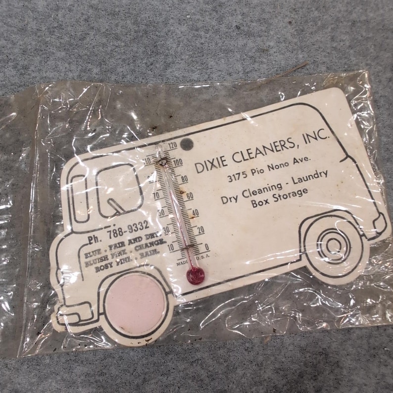 Vintage Dixie Cleaners Macon GA Advertising Truck Thermometer Weather Indicator image 1