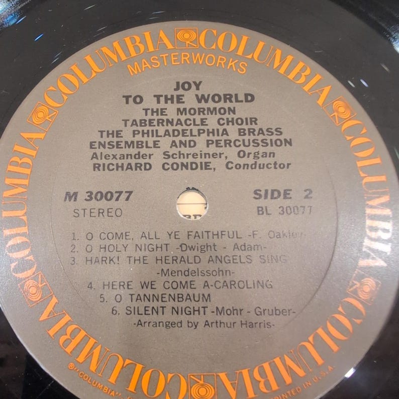 Joy To The World Mormon Tabernacle Choir Philadelphia Brass Vinyl LP M 30077 image 6