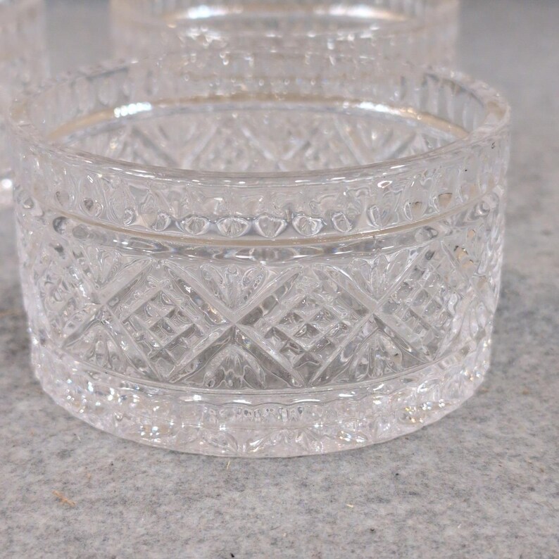 Shannon Dublin Crystal Salad Bowls Set of 4 Cut Glass Clear Round Dessert Dishes image 2
