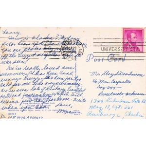 SUNY Oswego NY Chrom Postkarte 1961 Hewitt Hall College Union Bob Wyer gebraucht Bild 2