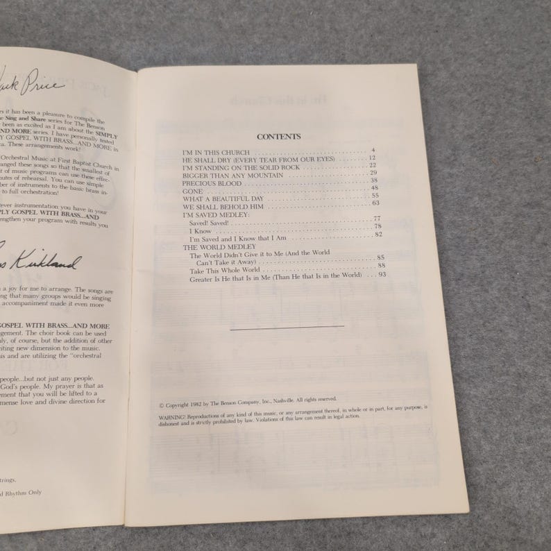 Simply Gospel with Brass and More Camp Kirkland SATB Choir Bladmuziek 1982 afbeelding 3