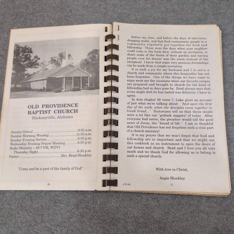 Alte Vorsehung Täuferkirche Hackneyville, Alabama Geschichte Kochbuch-Rezepte Bild 3