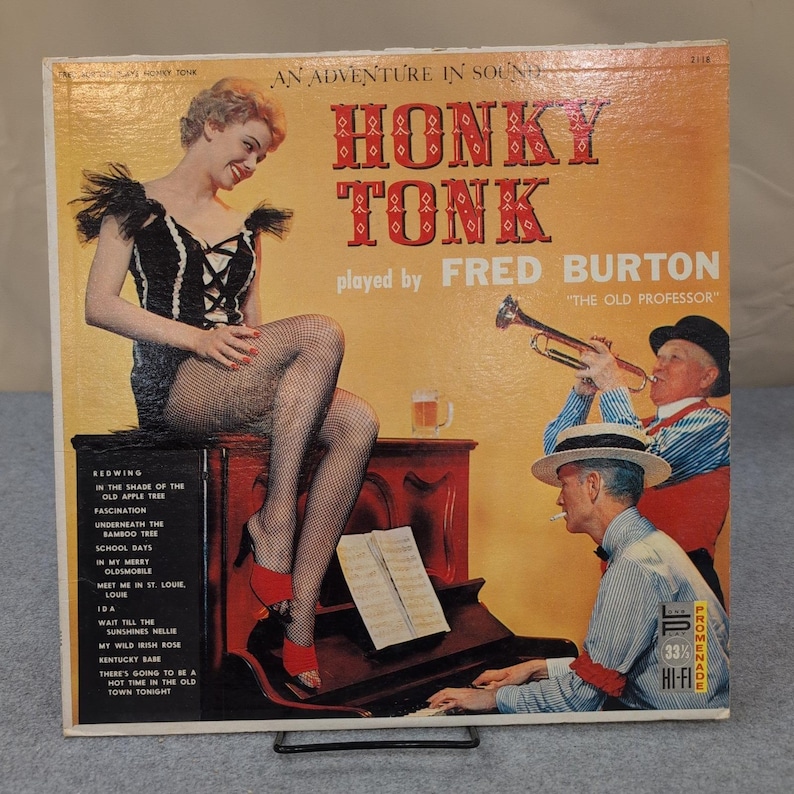 Fred Burton Honky Tonk vinyl LP Promenade 2118 The Old Professor Jazz Piano afbeelding 1