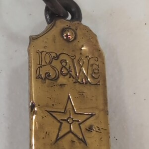 Vintage PS & W Co. Messinghängeskala 25 Pfund Stern Antik 8,5 Zoll 1890-1910 Bild 8