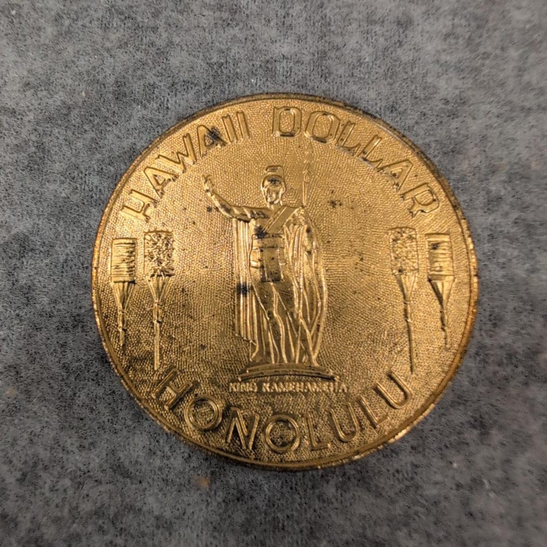 Hawaii Dollar Honolulu King Kamehameha Diamond Head Souvenir Coin Liberty House image 2