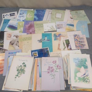 100+ Used Sympathy Greeting Cards Bulk Lot Paper Ephemera Junk Journal Crafting image 1