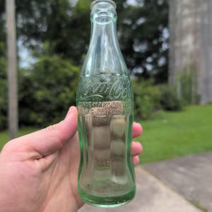 ヴィンテージ コカ・コーラ ガラスボトル ジョージア州シーダータウン グリーン ホブルスカート 1940年 5-40 エンボス加工 画像 1