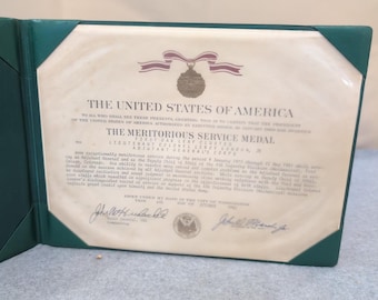 US Army Meritorious Service Medal Urkunde LTC Leroy London Jr 1981 Ordner