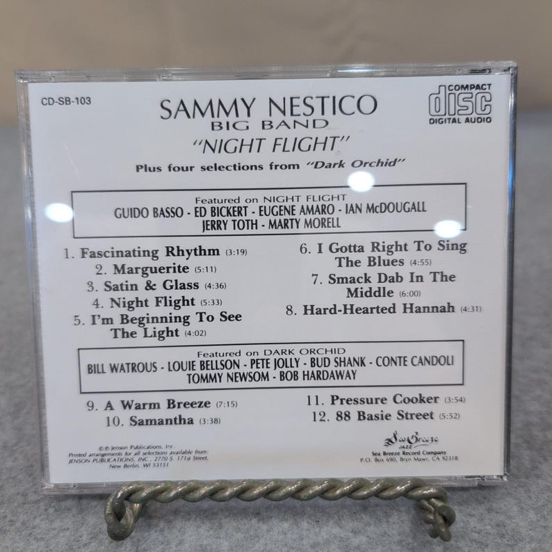 Sammy Nestico Big Band Night Flight CD Jazz 4 Bonus Tracks CD-SB-103 Sea Breeze image 2