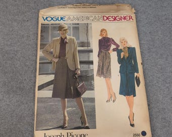 Amerikaanse ontwerper Vogue Joseph Picone 2550 naaipatroon jas rok blouse 8
