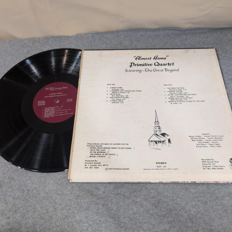 Primitive Quartet Almost Home Featuring The Great Beyond Vinyl LP 1978 RSR-794 image 5