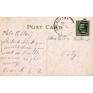 Vtg 1911 RPPC Postcard Floral Best Wishes Red Flowers Sheboygan MI Postmark image 2
