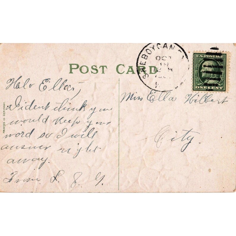 Vtg 1911 RPPC Postcard Floral Best Wishes Red Flowers Sheboygan MI Postmark image 2