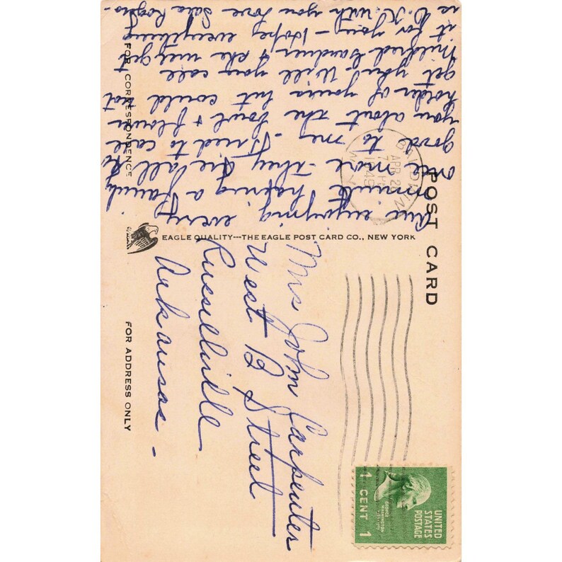 Baldwin NY Long Island High School Postcard 1945 Eagle Post Card Co Used 1 image 2