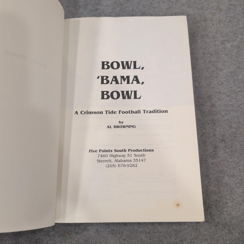 Bowl Bama Bowl Al Browning Signed 5th Ed Alabama Crimson Tide Football History image 4