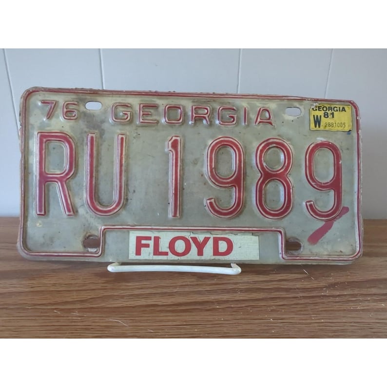 1976 Georgia Floyd County License Plate image 1