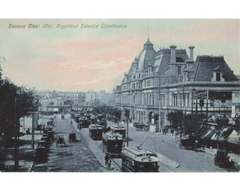 Vintage Buenos Aires Argentina Estacion Constitucion Postcard Fotocelere Torino