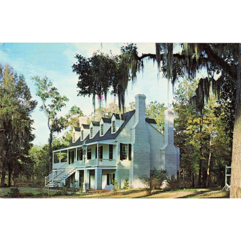 Midway Colonial Museum Savannah Georgia Vintage Postcard 1975 Postmark VG image 1