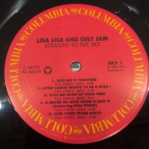 Lisa Lisa & Cult Jam Straight to the Sky 1989 Vinyl LP Promo Columbia C 44378 image 5
