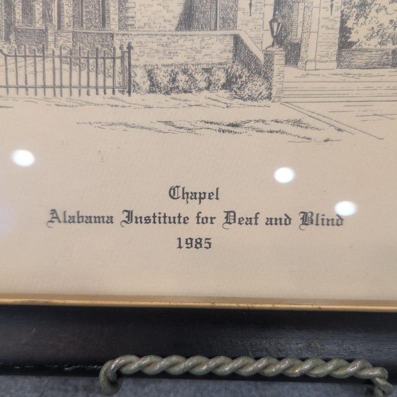 Alabama Institute for Deaf and Blind Chapel Art Print 1985 Wm Elliott Framed image 2