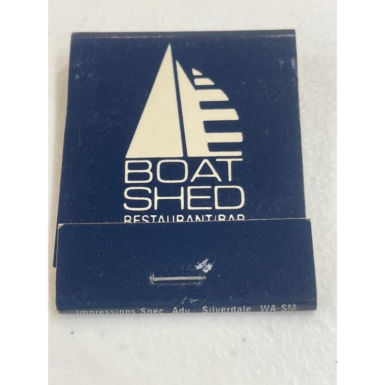 Vintage Boat Shed Restaurant Bar Matchbook Silverdale Bremerton WA image 1