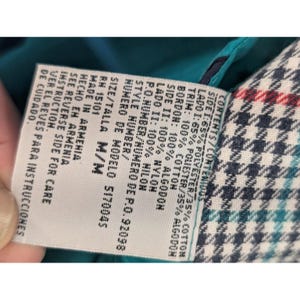 CURRENT SEEN Women's Vintage Windbreaker Jacket M Blue Snap Front Plaid Lining image 4