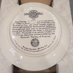 Norman Rockwell When in Rome Limited Edition Collector Plate Newell Pottery image 5
