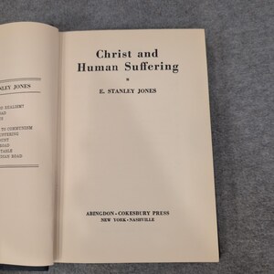 Christ and Human Suffering by E. Stanley Jones 1933 Hardcover Abingdon Press image 2
