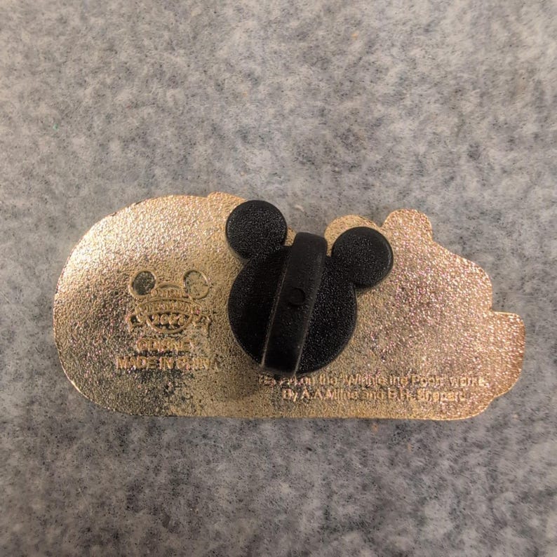 Disney Winnie the Pooh Sleeping Enamel Pin Official Trading 2003 Gold Tone image 3