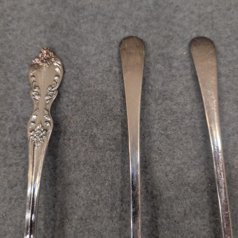 Wm Rogers Silver Plated Serving Spoon & Sheffield England Salad Set 3pc Lot image 3