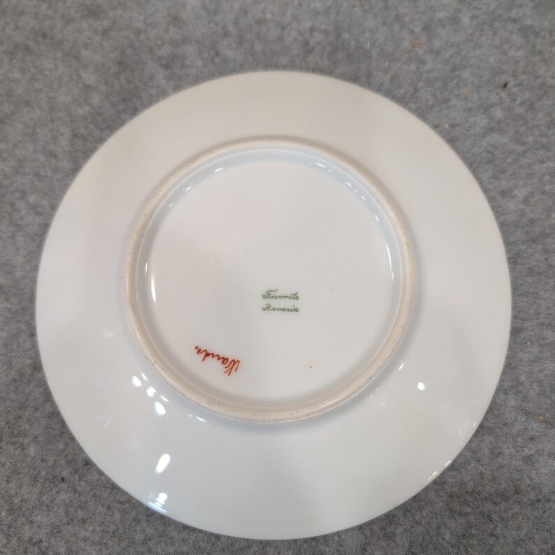 Favorite Bavaria Hand Painted Yellow Floral Porcelain Plate Artist Signed Wanda image 4