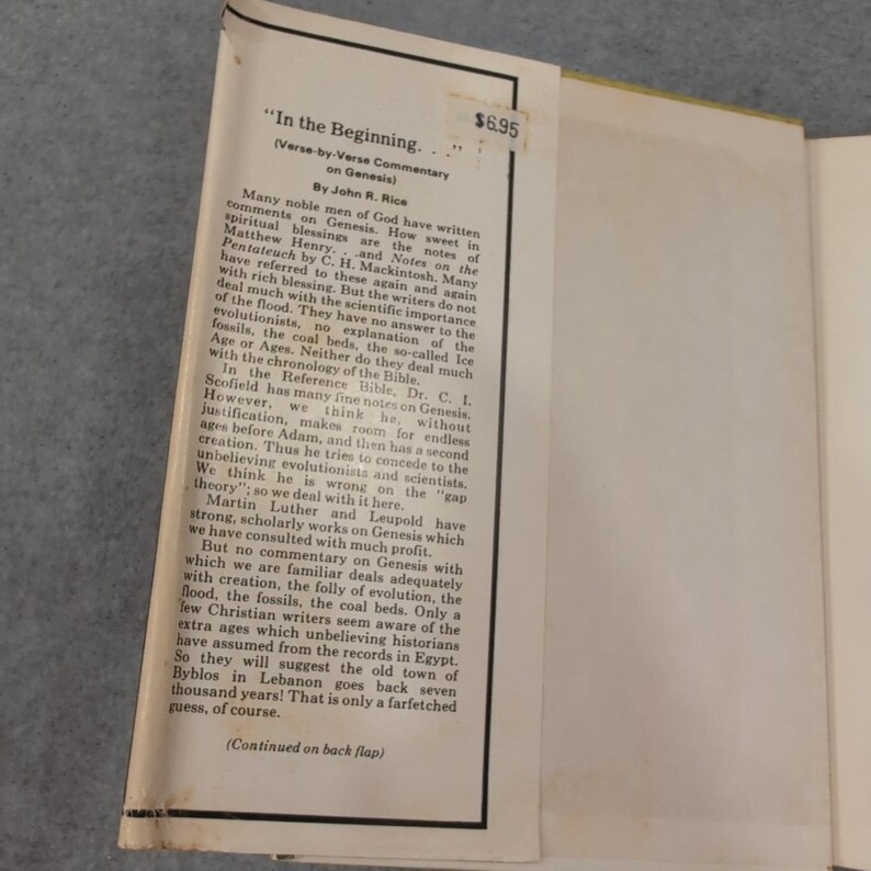 In the Beginning Genesis Commentary Dr John R Rice 1975 Hardcover 087398403X image 4