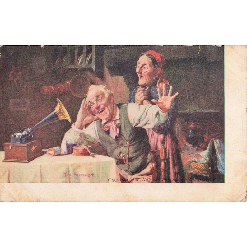 Vintage 1905 National Phonograph Co Edison Advertising Postcard The Phonograph image 1