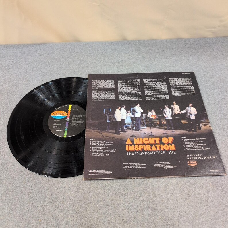 The Inspirations A Night of Inspiration Live Signed Vinyl LP Canaan CAS-9803-LP image 5