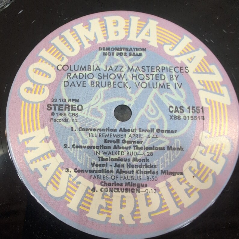 Columbia Jazz Masterpieces Radio Show Vol. IV Dave Brubeck Promo Vinyl LP CAS1551 zdjęcie 4