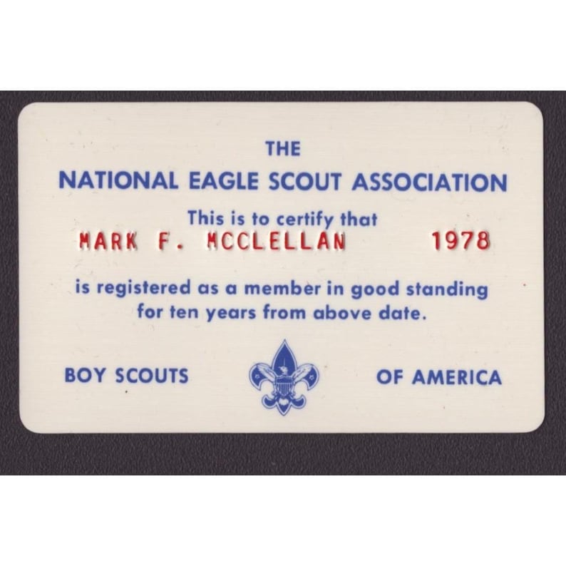 Vintage 1978 National Eagle Scout Association Membership Card Boy Scouts America image 1